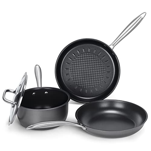 Induction Cookware Pots & Pans Set 10 Piece, BEZIA Dishwasher Safe