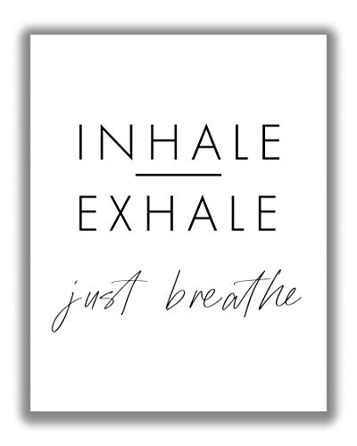 Inhale Exhale Typography Word Wall Art - 11x14 Print