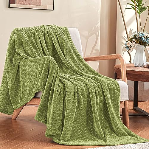 inhand Sage Green Fleece Throw Blanket