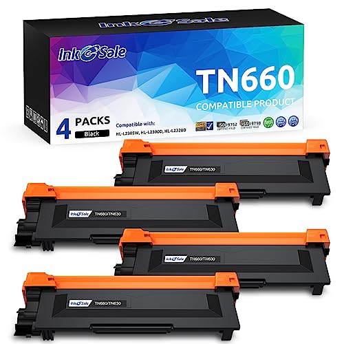 INK E-SALE Toner Cartridge Replacement for Brother Printers (4 Pack Black)