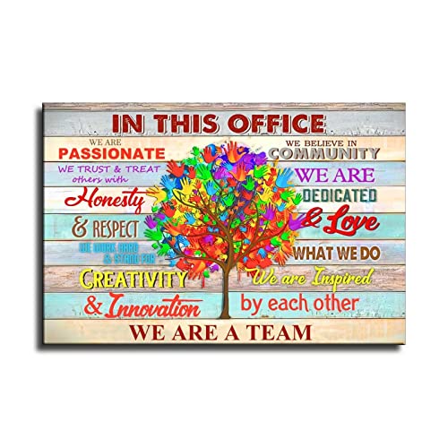 Inspirational Wall Art for Office We Are A Team Motivational Quotes