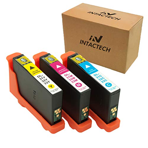 Intactech Replacement for Dell Series 31 32 33 V525w V725w Color Ink Cartridges (1 Cyan, 1 Magenta, 1 Yellow, 3 Color Pack) Work for Dell V525w V725w Printer