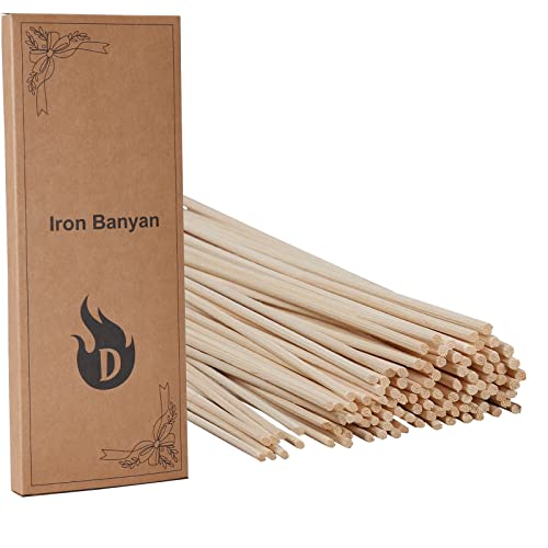 Iron Banyan 100PCS Reed Diffuser Sticks,10 Inch Natural Rattan Wood Sticks,Reed Sticks,Essential Oil Aroma Diffuser Replacement Sticks for Aroma Fragrance (Primary Color)