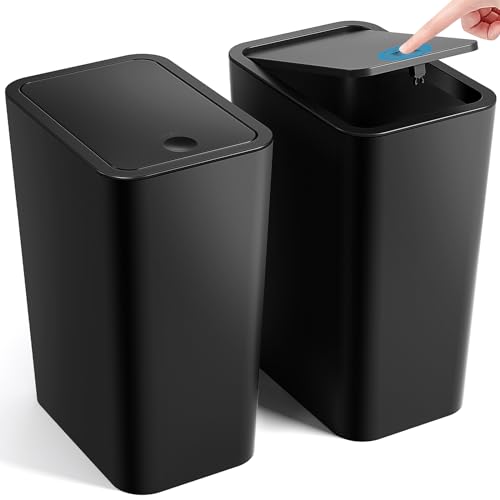 ITCPRL Bathroom Trash Can with Lid - 2 Pack