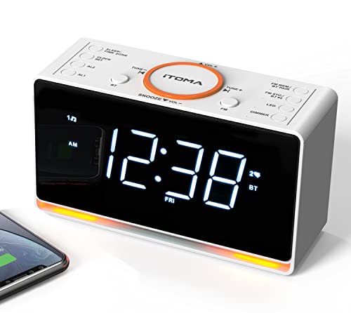 iTOMA Alarm Clock Radio with Bluetooth and FM Radio