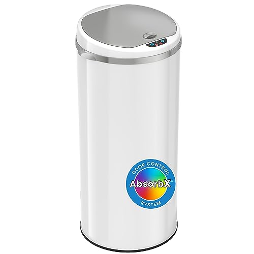 iTouchless Round Garbage Bin with Odor Filter System