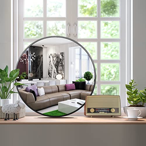 Itrue Black Round Mirror