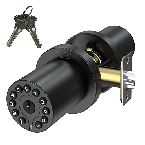 iulock Code Door Lock - Electronic Door Knob with Keypad and Key