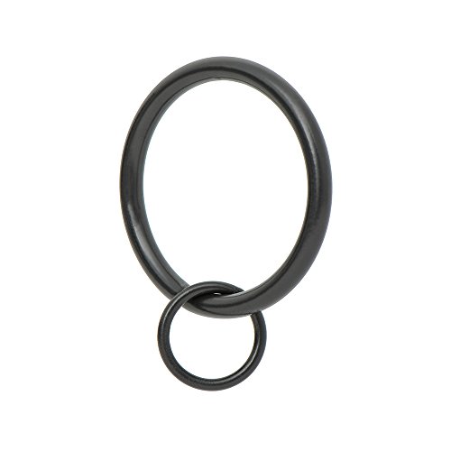 Ivilon Drapery Eyelet Curtain Rings - 1.7" Ring Loop - Set of 14 - Black