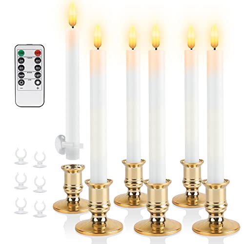 Ivory Flameless Taper Candles for Christmas Decorations