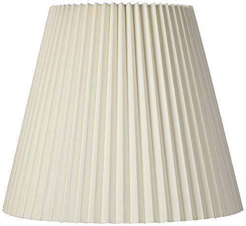 Ivory Pleated Lamp Shade with Harp and Finial