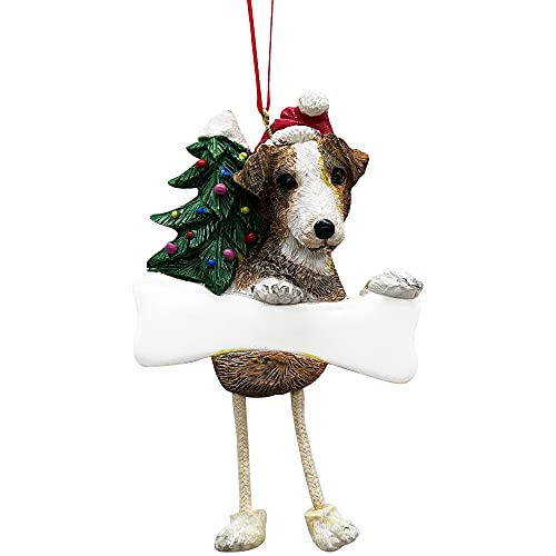 Jack Russell Dangling Legs Christmas Ornament