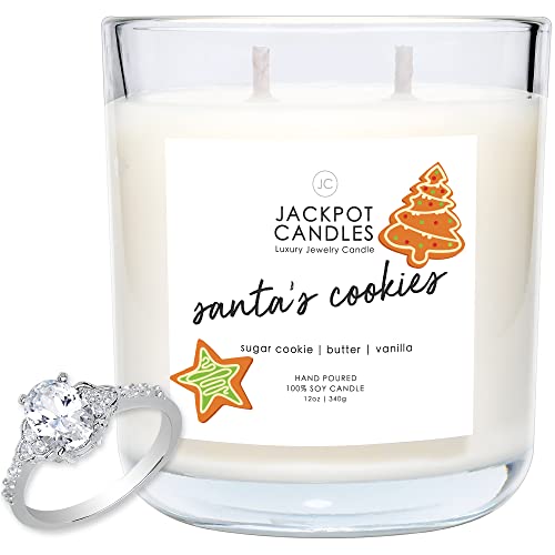 Jackpot Candles Christmas Santas Cookies Candle with Ring Inside