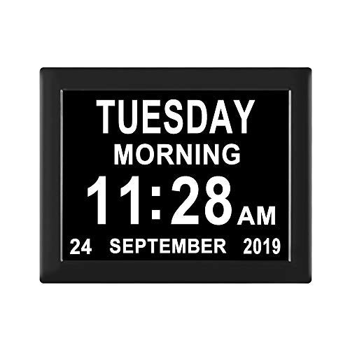 Jaihonda Digital Calendar Day Clock for Seniors with Alarm Options
