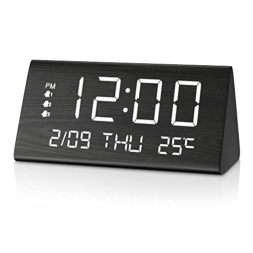 JALL Wooden Digital Alarm Clock