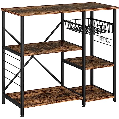JAMFLY Kitchen Bakers Rack & Microwave Stand