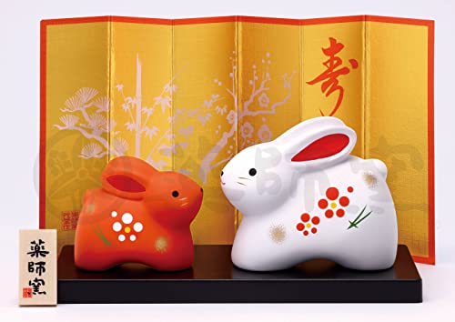 Japanese Ceramic Rabbit Sculpture Home Decoration Ornament