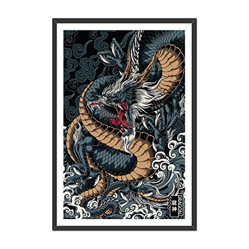 Japanese Dragon Painting Wall Art