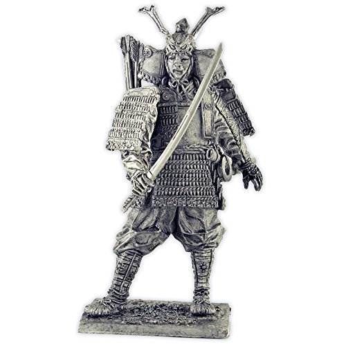 Japanese samurai 12th century, metal sculpture. Collection 54mm (scale 1/32) miniature figurine. Tin toy soldiers