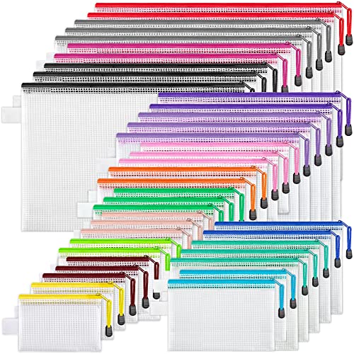 JARLINK 40pcs Mesh Zipper Pouch