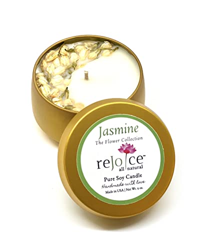 Jasmine Scented Soy Candle for Aromatherapy & Gifting