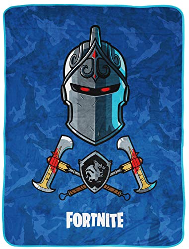 Jay Franco Black Knight Blue Camo Throw Blanket (Official Fortnite Product)