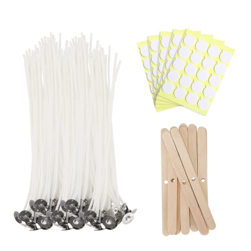 CandMak Candle Wick Kit, 60 Cotton Candle Wicks with Candle Making Tools for Candle Making (Thin 4+6+8)