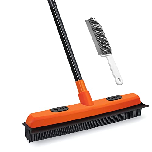JEHONN Rubber Broom for Efficient Pet Hair Removal