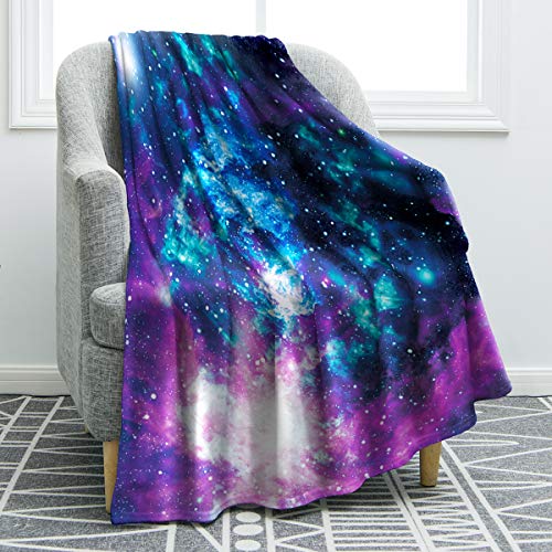 Jekeno Purple Galaxy Print Throw Blanket