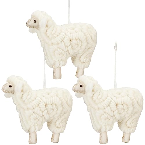Jenaai 3 Pcs Felt Sheep Decorative Hanging Ornaments