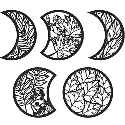 Jetec 5 Pieces Moon Phase Wall Hanging Decor