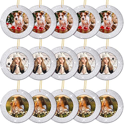 Jetec Magnetic Glitter Christmas Photo Frame Ornaments