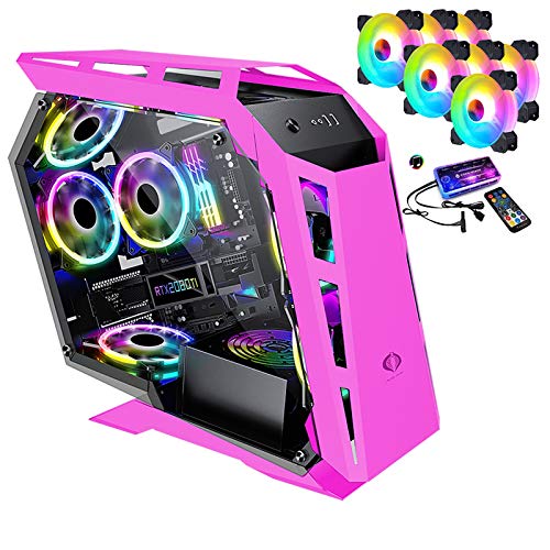 JF-TVQJ Computer Case Gaming Case with 7 RGB Fans