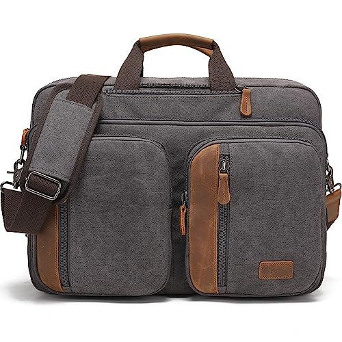 JIELV 3 in 1 Convertible Messenger Bag,17.3 Inch Laptop Backpack,Shoulder Bag,Business Handbags,Briefcase Computer Backpack for Men Women(Grey)