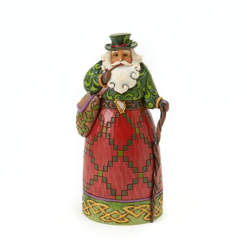 Jim Shore Heartwood Creek Irish Santa Stone Resin Figurine, 7”