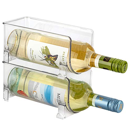 JINAMART Wine Racks Countertop for Kitchen - Set of 2 Stackable Wine Bottle Holder - Wine Storage Racks for Fridge, Kitchen, & Pantry (Hold 2 Bottles)