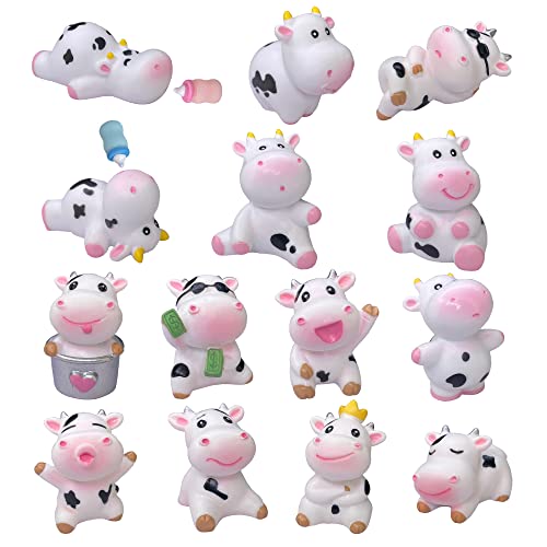 JKanruh Miniature Resin Cow Figures