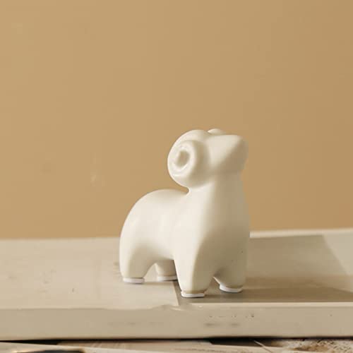 JMONLPICY Modern Ceramic Crafts Fashion Simple Black White Goat Statue Home Decor Desktop Ornament Creative Gift Goat Sculpture