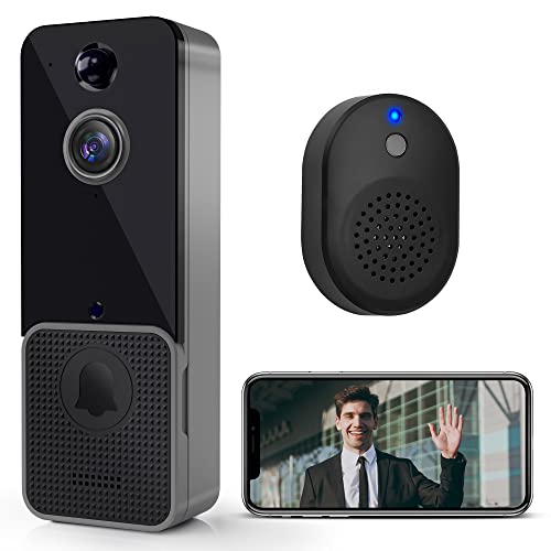 JOCIRUS Wireless Doorbell Camera with PIR Human Detection and App Alerts