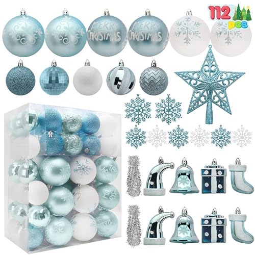 Joiedomi Christmas Assorted Ornaments with Tree Topper