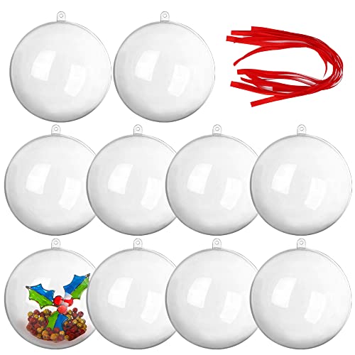 Joiedomi Clear Plastic Fillable Christmas Ball Ornaments