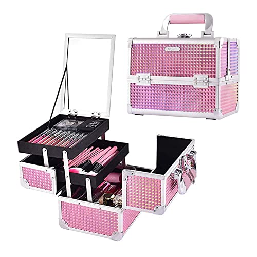 Joligrace Mermaid Pink Makeup Train Case