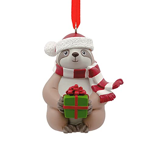 Jolly Sloth Christmas Ornament