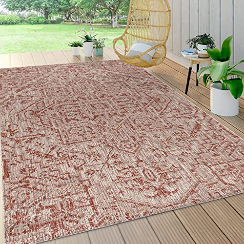 JONATHAN Y Estrella Bohemian Medallion Textured Weave Indoor/Outdoor Red/Taupe 3 ft. x 5 ft. Area-Rug, Coastal, Easy-Cleaning, High-Traffic, LivingRoom, Backyard, Non Shedding (SMB105A-3)