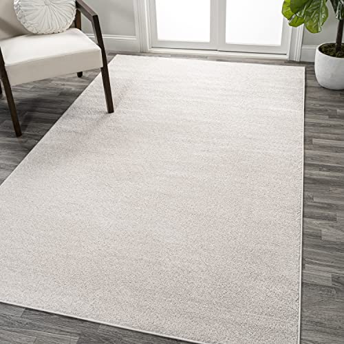 JONATHAN Y SEU100D-8 Haze Solid Low-Pile Indoor Area-Rug Casual Contemporary Solid Traditional Easy-Washing Bedroom Kitchen Living Room Non Shedding, 8 ft x 10 ft, Ivory