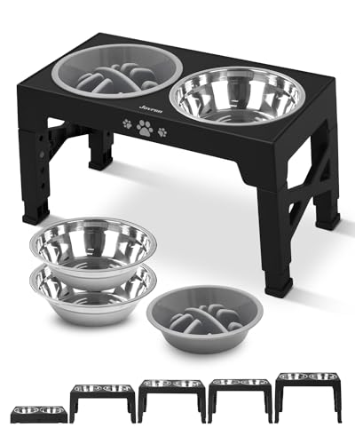 Jovrun Dog Feeder with Adjustable Heights