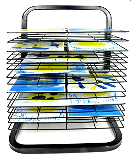 ODOXIA Art Drying Rack for Classroom | Functional & Mobile Paint Drying Rack | 25 Removable Shelves | Canvas Rack Art Storage | Painting Drying Rack