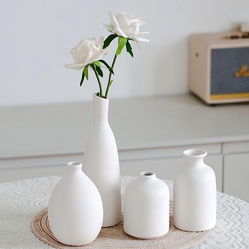 Joynisy White Ceramic Vase Set of 4