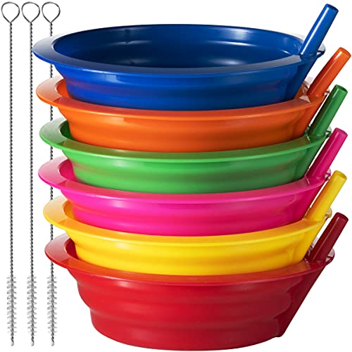 JoyServe Cereal Bowls with Built-In Straws