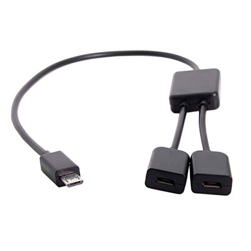 JSER Micro USB 2.0 OTG to Dual Ports Micro USB 2.0 5Pin Female Hub Cable